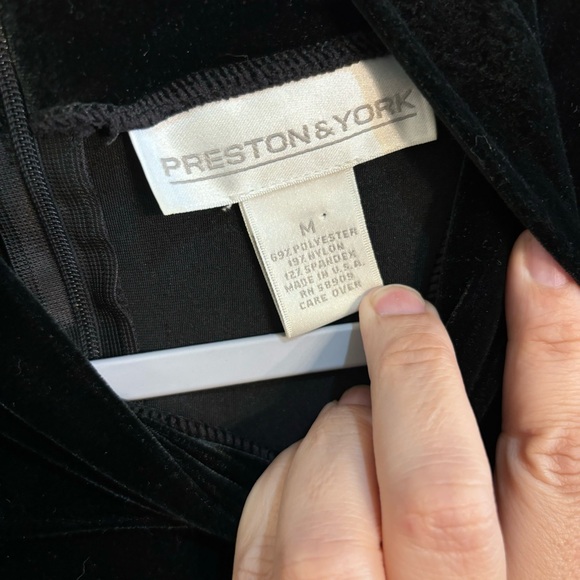 Preston & York womens velvet mock neck goth vampire witchy top black medium - Picture 3 of 4